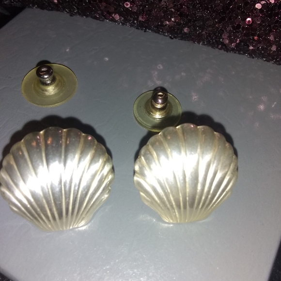 VINTAGE!/ STERLING SEASHELL POST EARRINGS β€οΈ - Picture 14 of 14